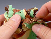 Partially mixed polymer clay